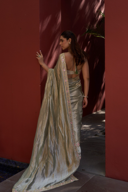 Mint Pure Tissue Saree