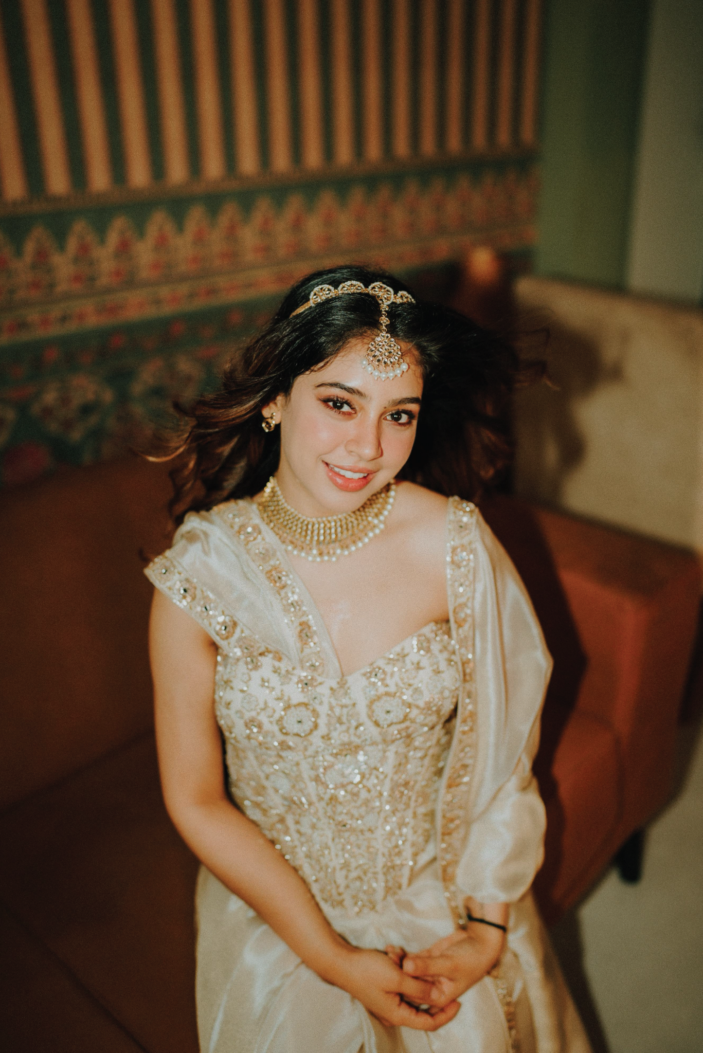 Tissue Saree Drape Set with Embroidered Corset