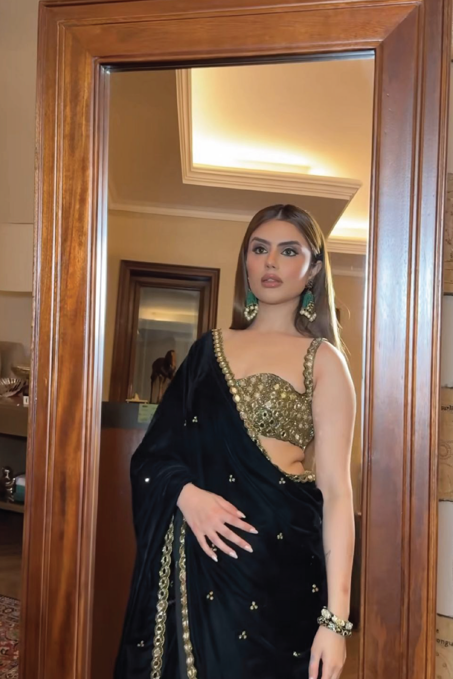 Black Velvet Saree