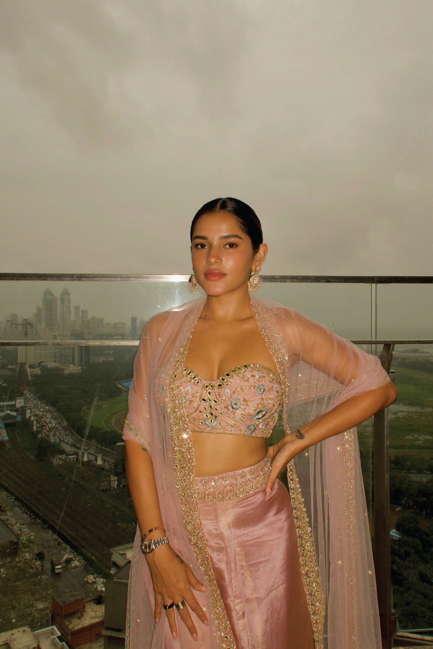 Blush Pink Fish Cut Lehanga