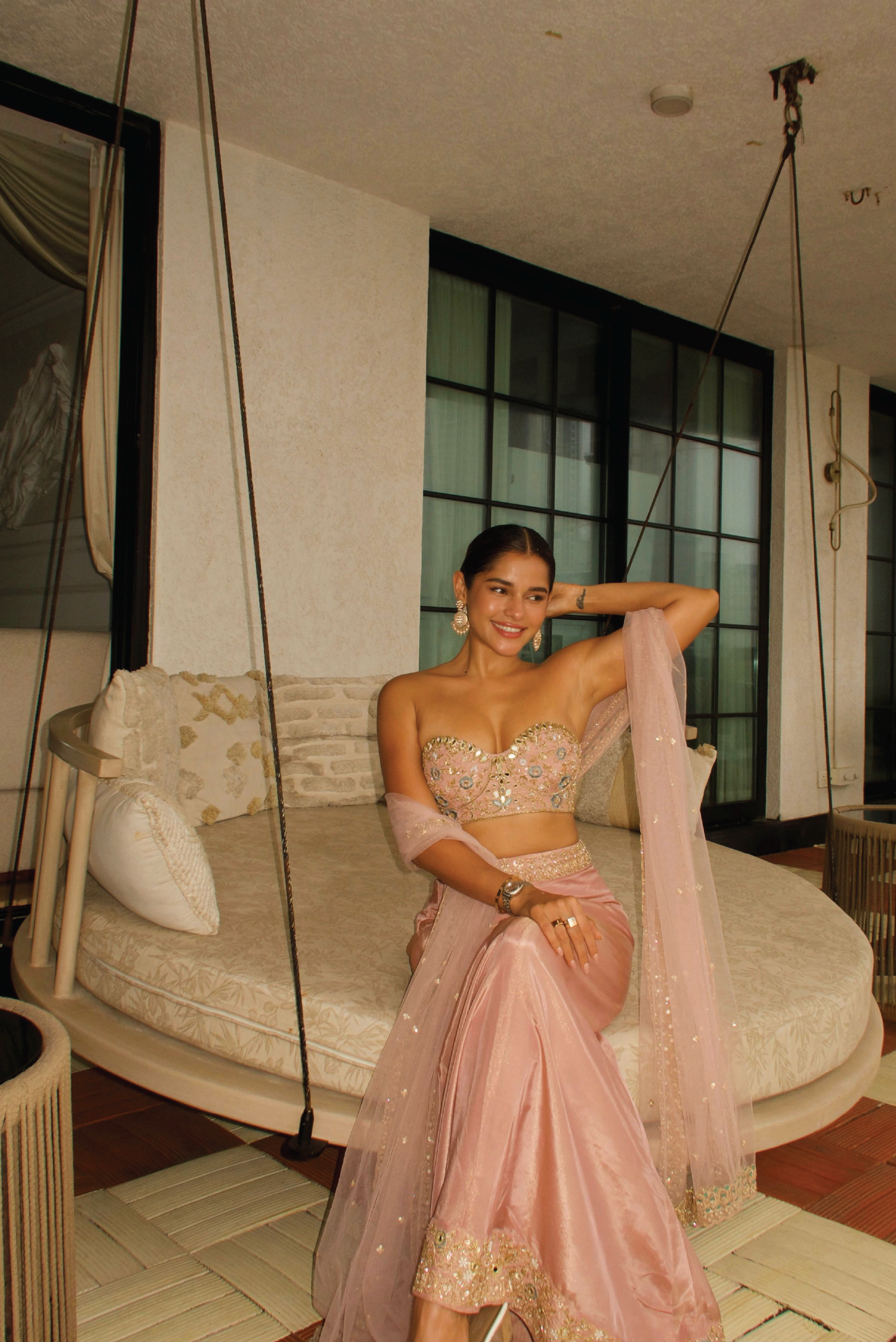 Blush Pink Fish Cut Lehanga