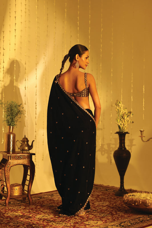 Black Velvet Saree