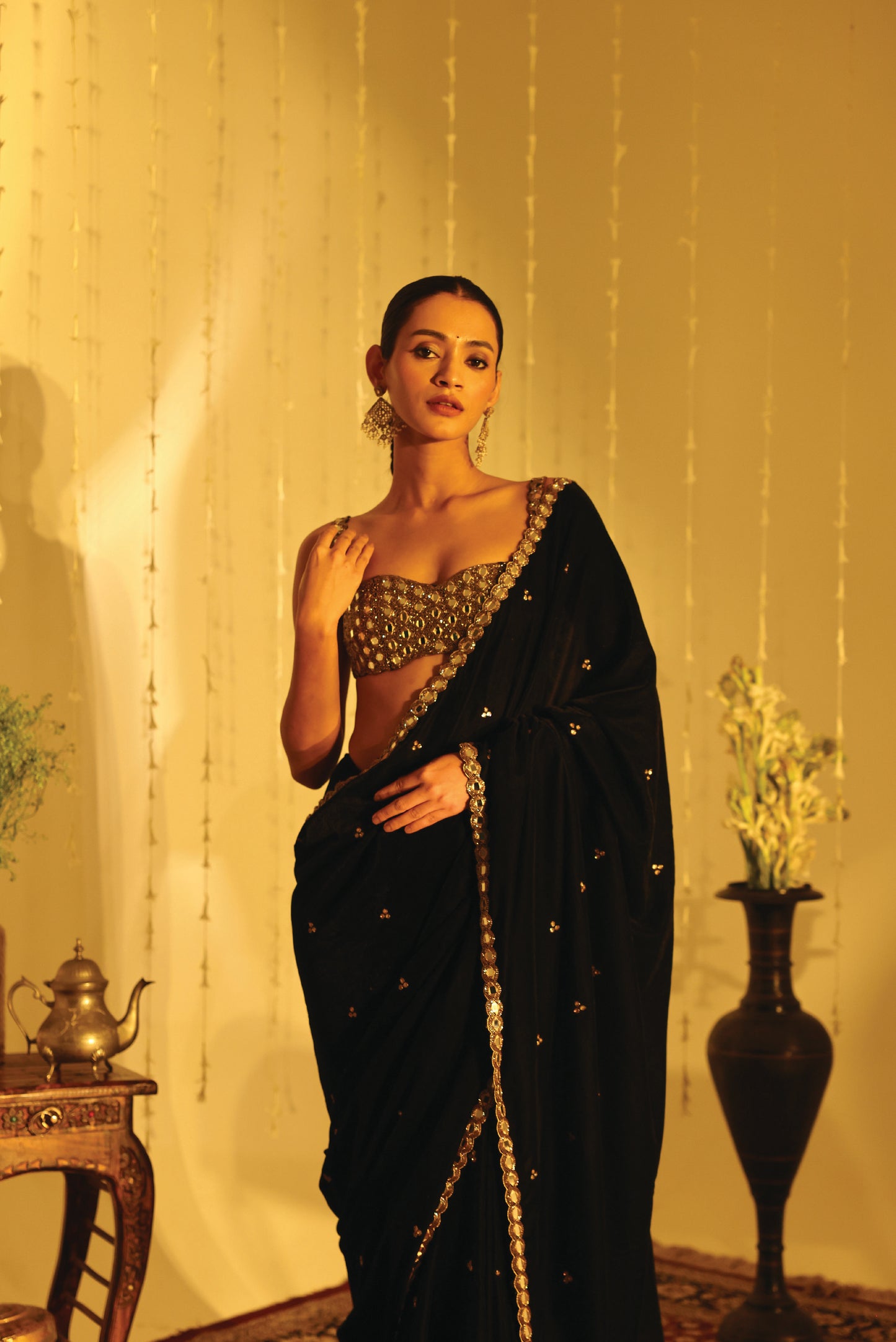 Black Velvet Saree