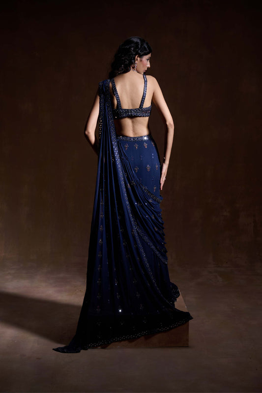 Royal Blue Fish Cut Lehanga Set