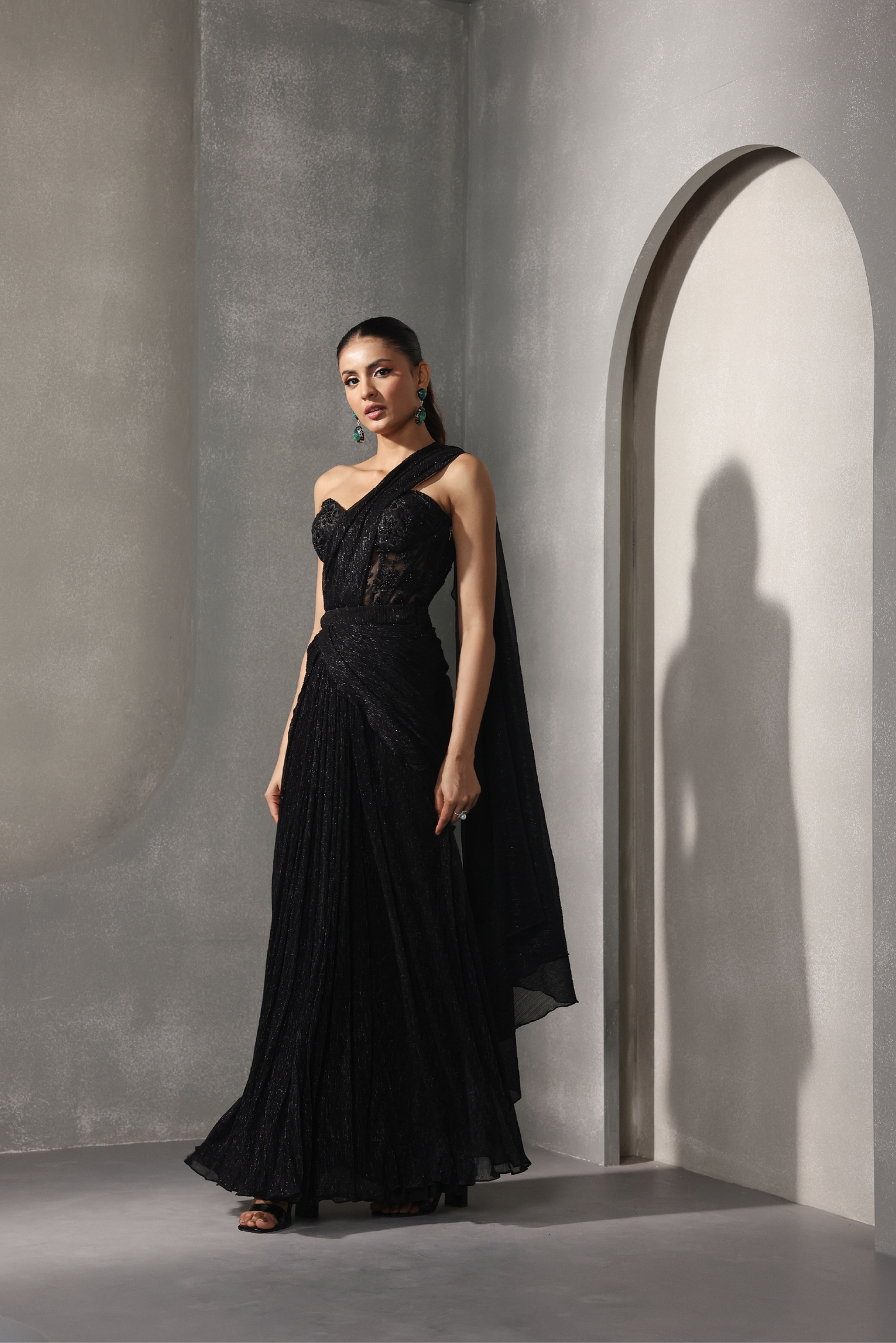 Draped Corset Saree Set