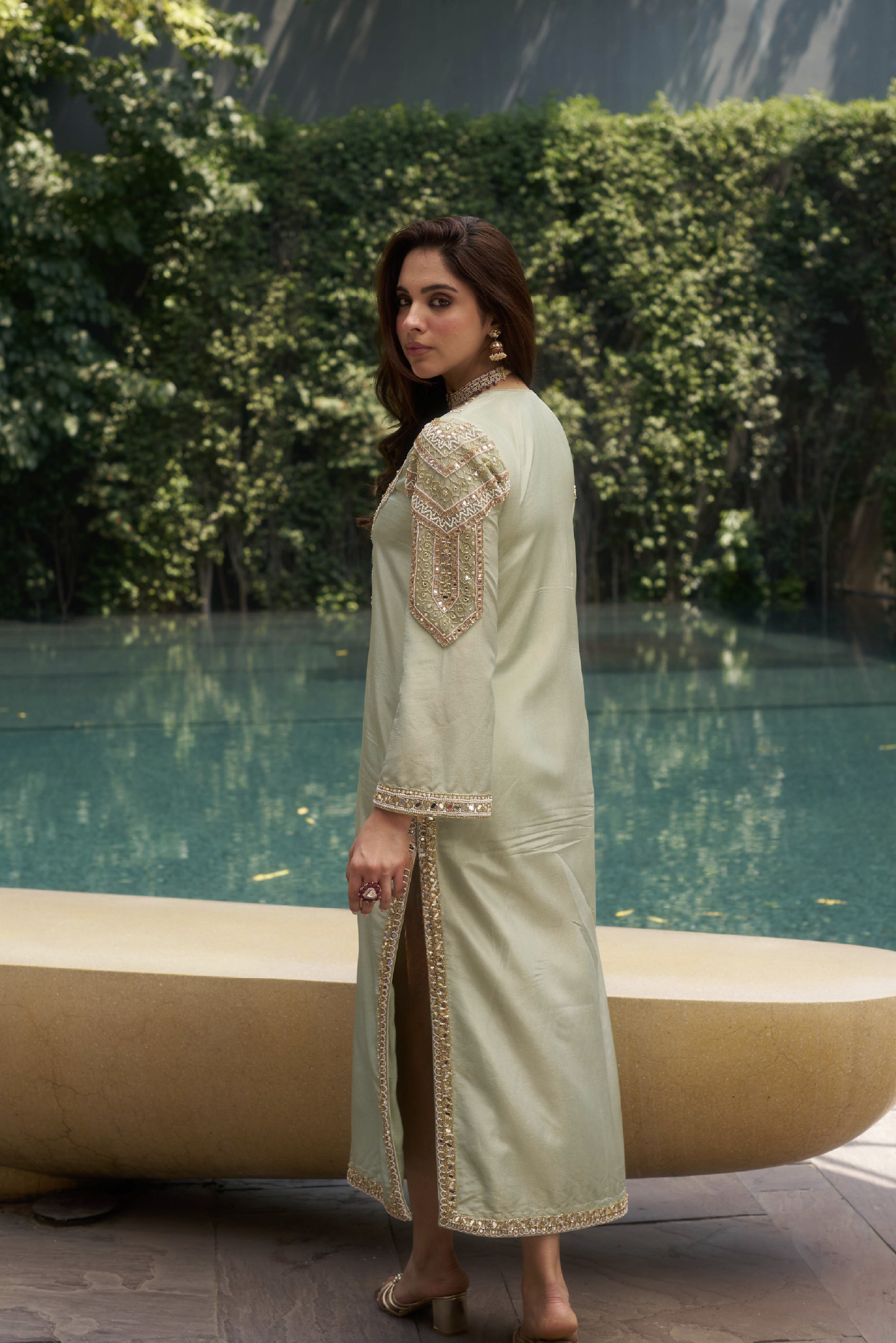 Mint Tissue Kaftan