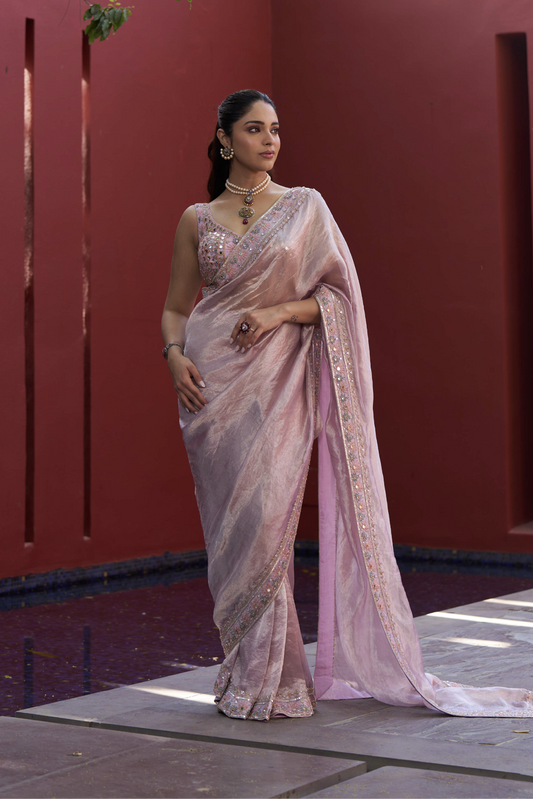Lilac Pure Tissue Saree