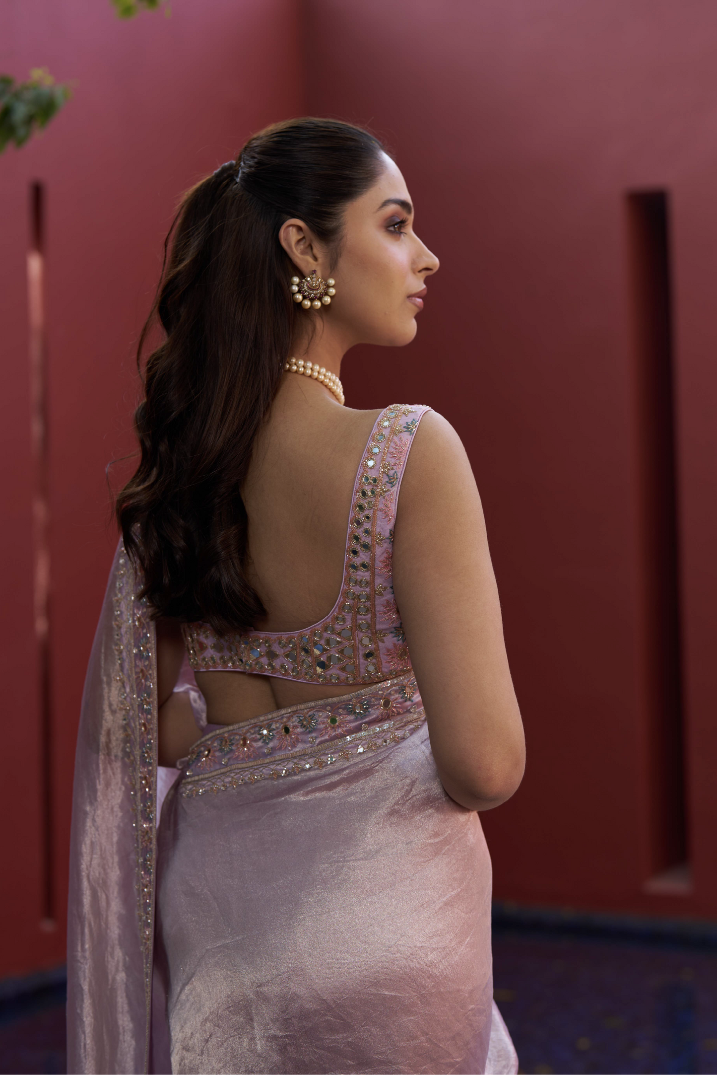 Lilac Pure Tissue Saree