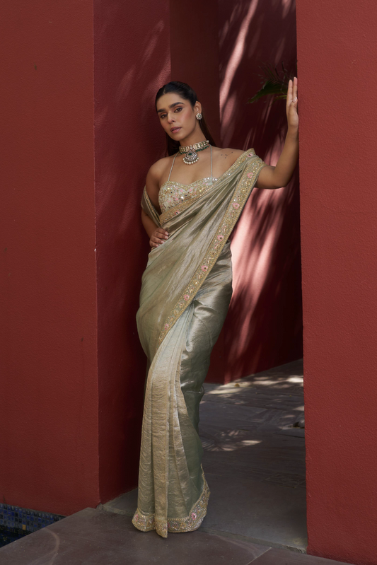 Mint Pure Tissue Saree